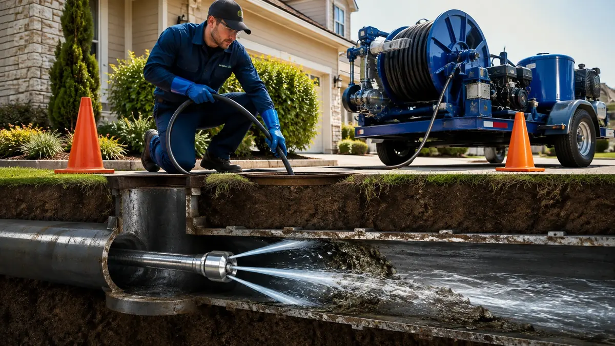 Main Sewer Line Hydro Jet Cleaning in Forest Knolls